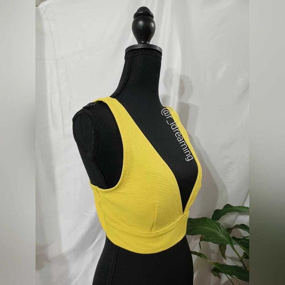 Stylish Yellow V-Neck Swim Or Casual Top Size Large By Old Navy